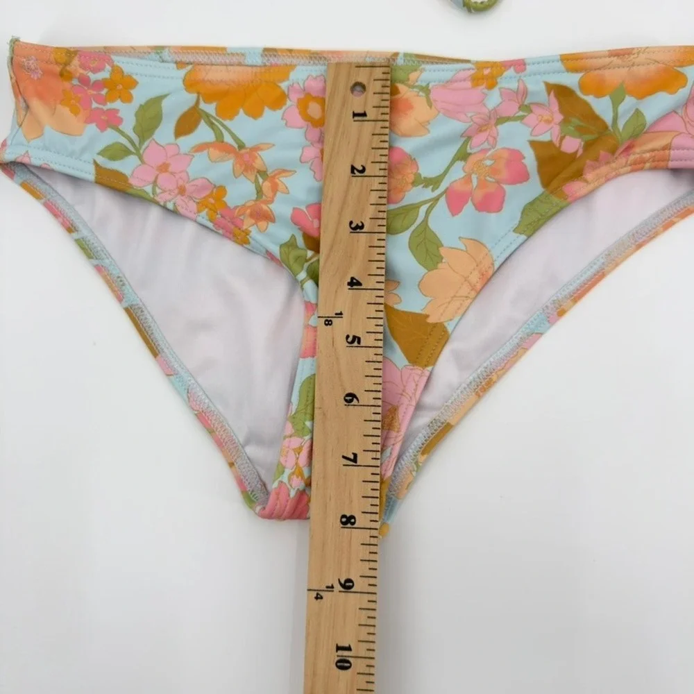 Billabong Girls Floral Bikini Set Retro High Neck Halter Two Piece Swimsuit